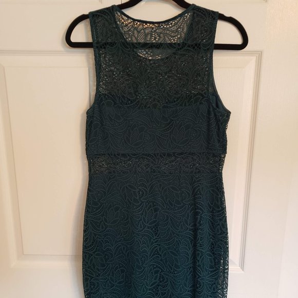 Express Green Lace Sheath Dress - Picture 2 of 5